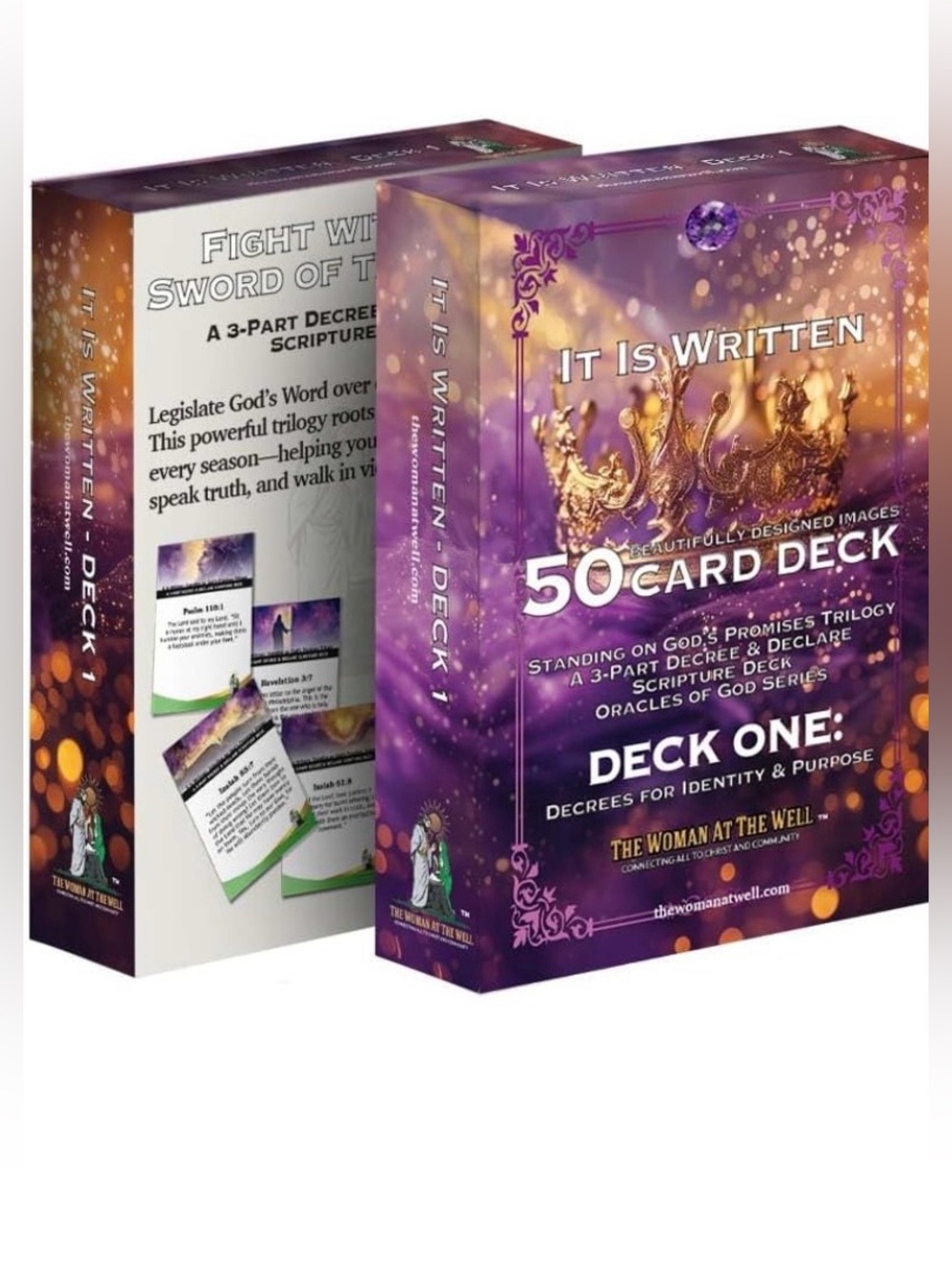 50-Card Deck One – Purple Inspirational Scripture Cards